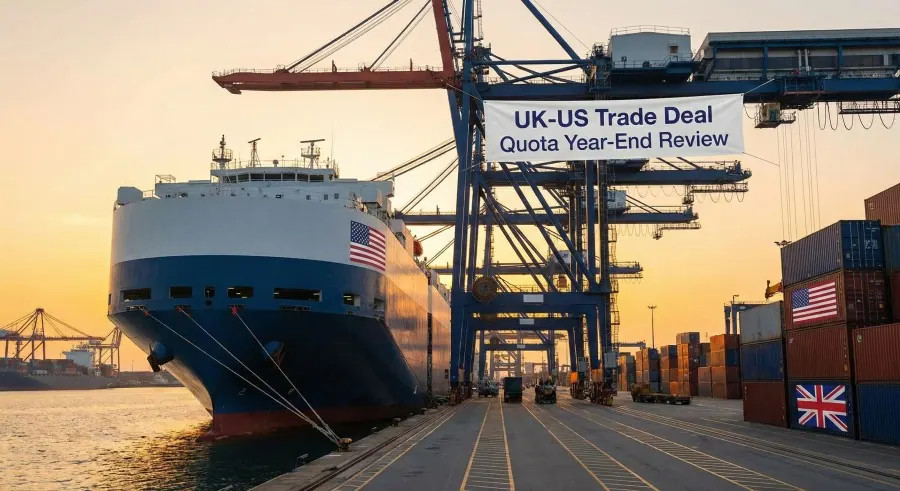 UK vehicles being prepared for export to the United States